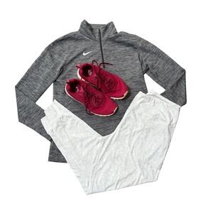 White Speckled Joggers – XL, Thick Stretchy Comfortable Pants